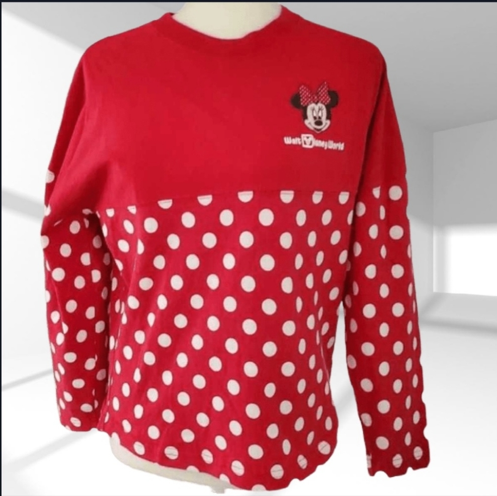 Disney World Spirit Jersey. T shirt / red / White /poka dots / long slee…
